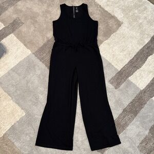 LIVI Active 1 Piece Black Romper Jogger Sleeveless Jumpsuit Pockets 1X 14/16